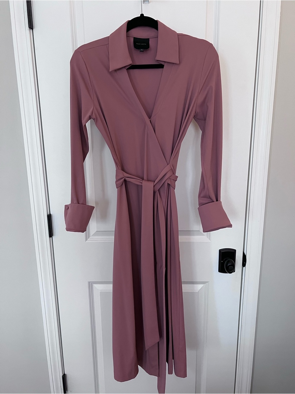 Alex Marie Mauve Pink Long Sleeve Wrap Dress Size 2 EUC
